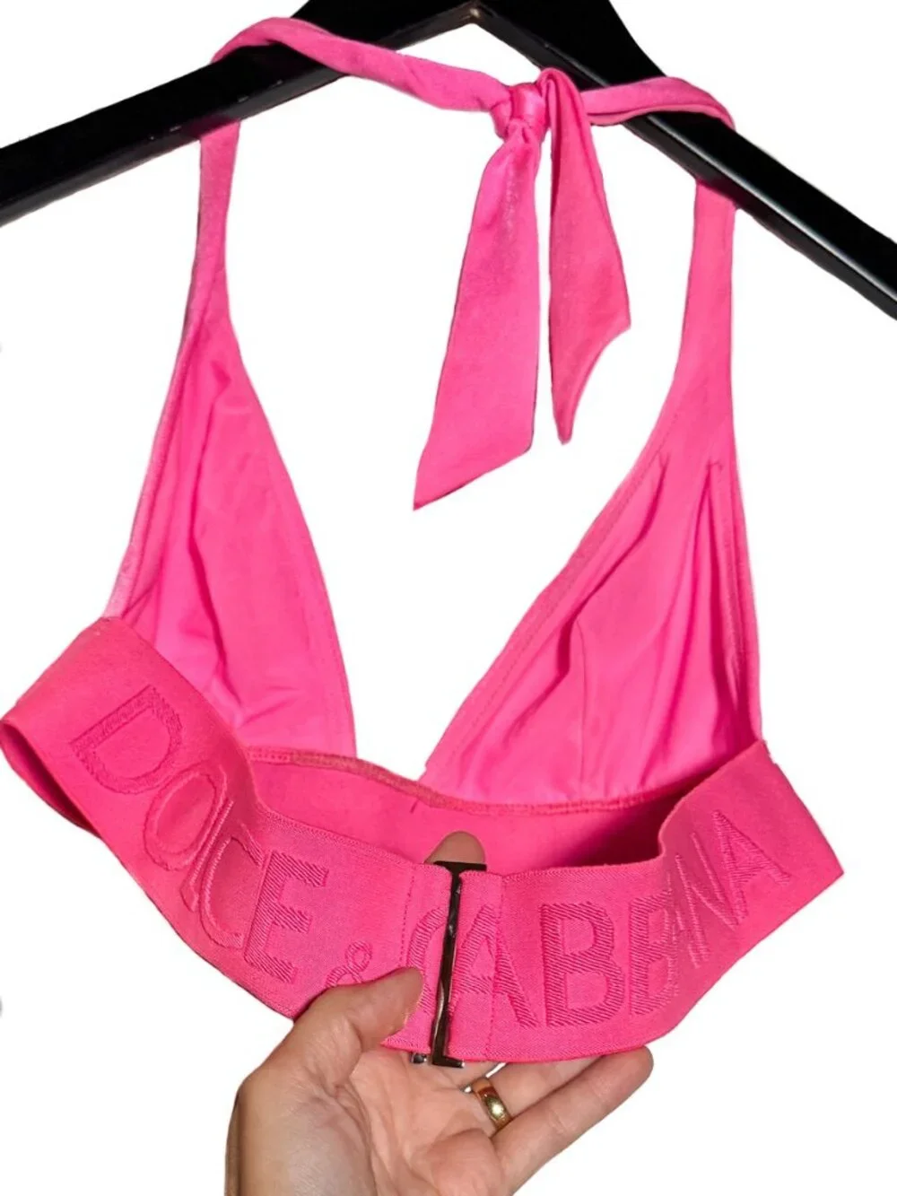 Dolce & Gabbana Hot Pink Logo Jacquard 2-Pieces Bikini Swimsuit - Picture 5 of 16